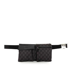 Pre-Loved Gucci GG Denim Double Pocket Belt Bag